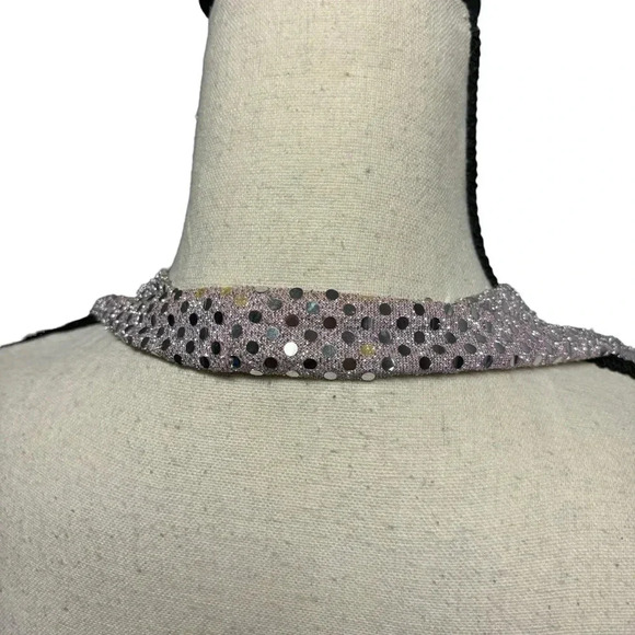 Vintage Joule Silver Foil Mini Halter Dress - Picture 4 of 10